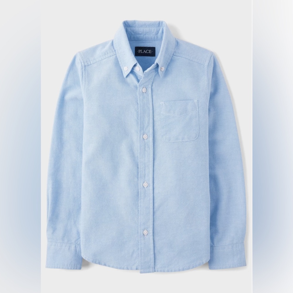 The Children’s Place Kids Uniform Oxford Button Down Shirt - Blue (10/12)